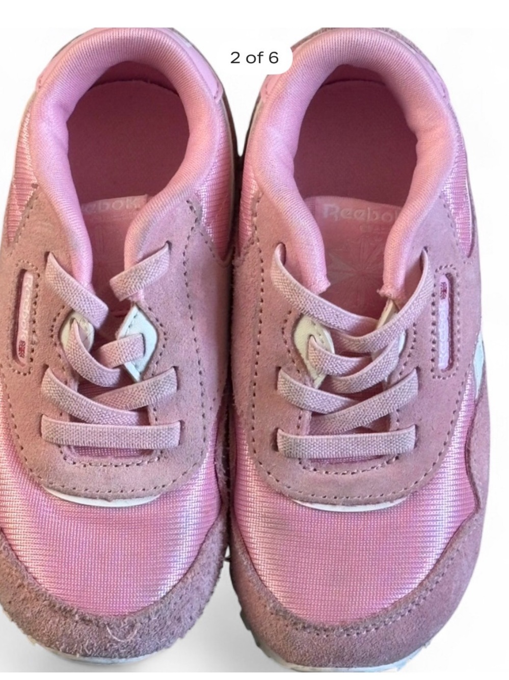 Kids Pink Reebok Sneakers - White Accents - Picture 2 of 5